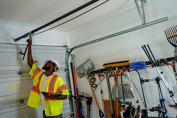 Professional Garage Door Panel Replacement technician working in Weaverville, CA
